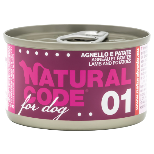 Natural Code 01 Cans Lamb & Potato for Dogs 90g
