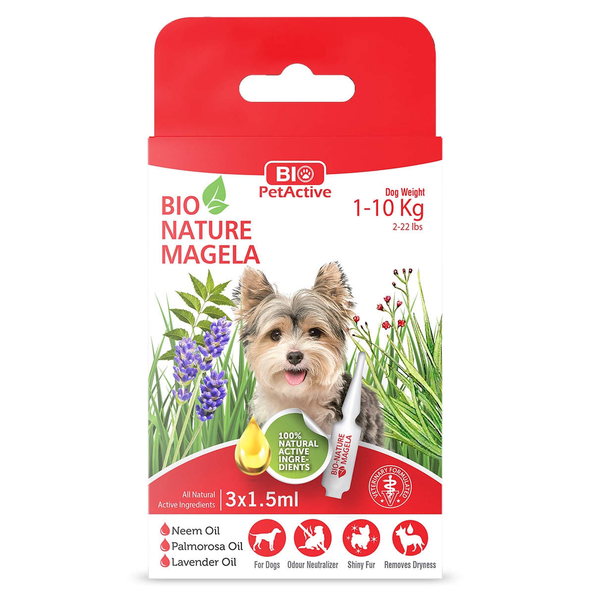 bio petactive bio-nature magela skin and coat drops for small dogs 3x1.5ml