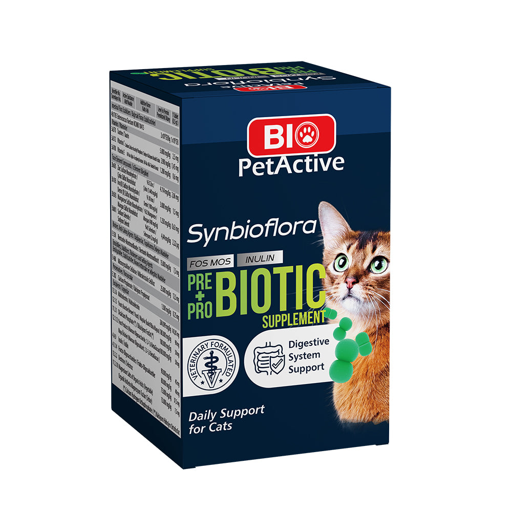 bio petactive synbioflora digestive system support tablets for cats 60 tabs 30g