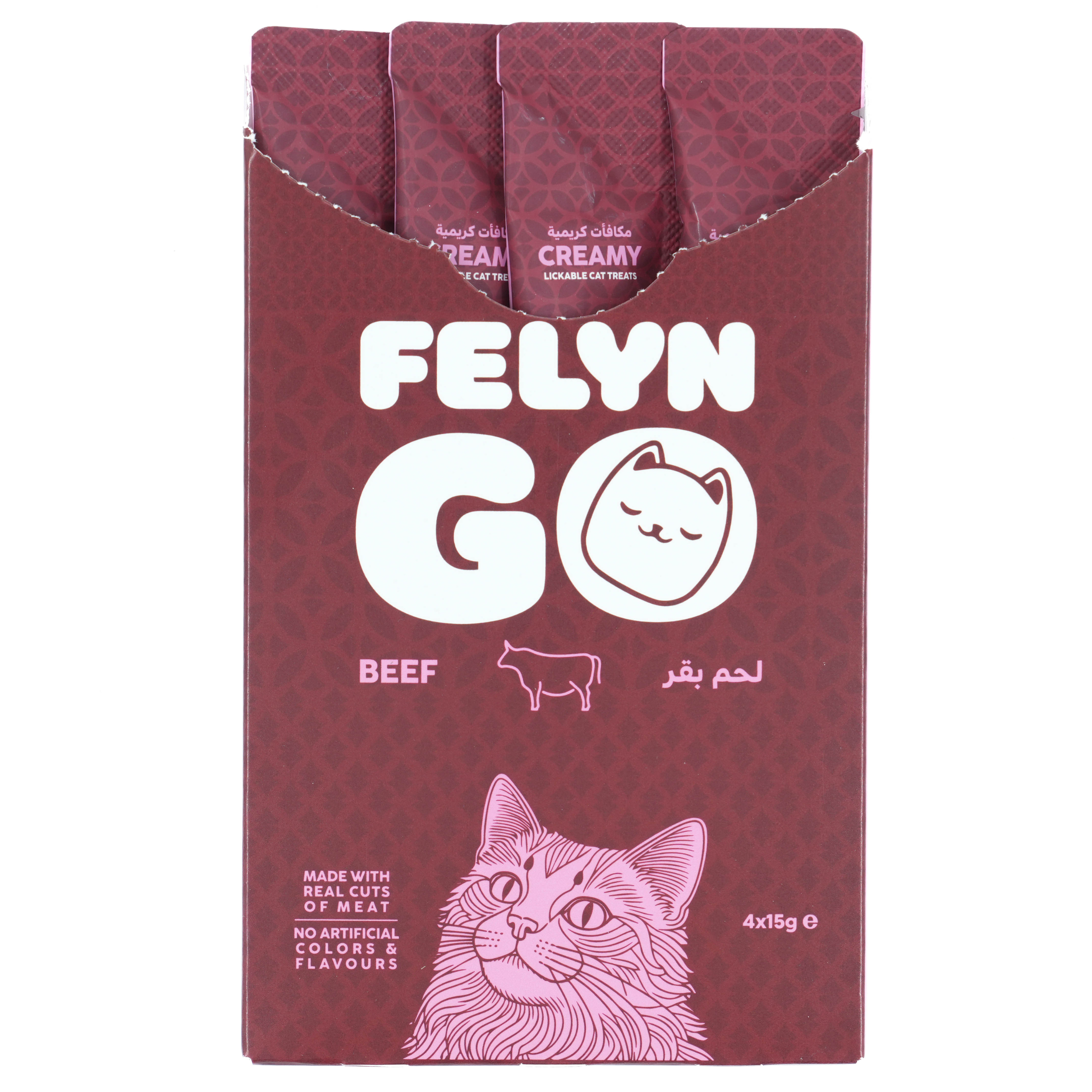 Felyn Go Creamy Lickable Beef Treats 4x15g