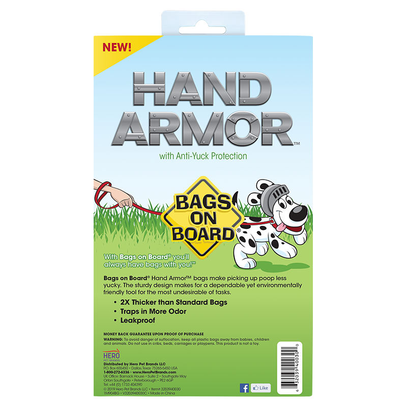Bags on Board Hand Armor Waste Pick-Up Bags