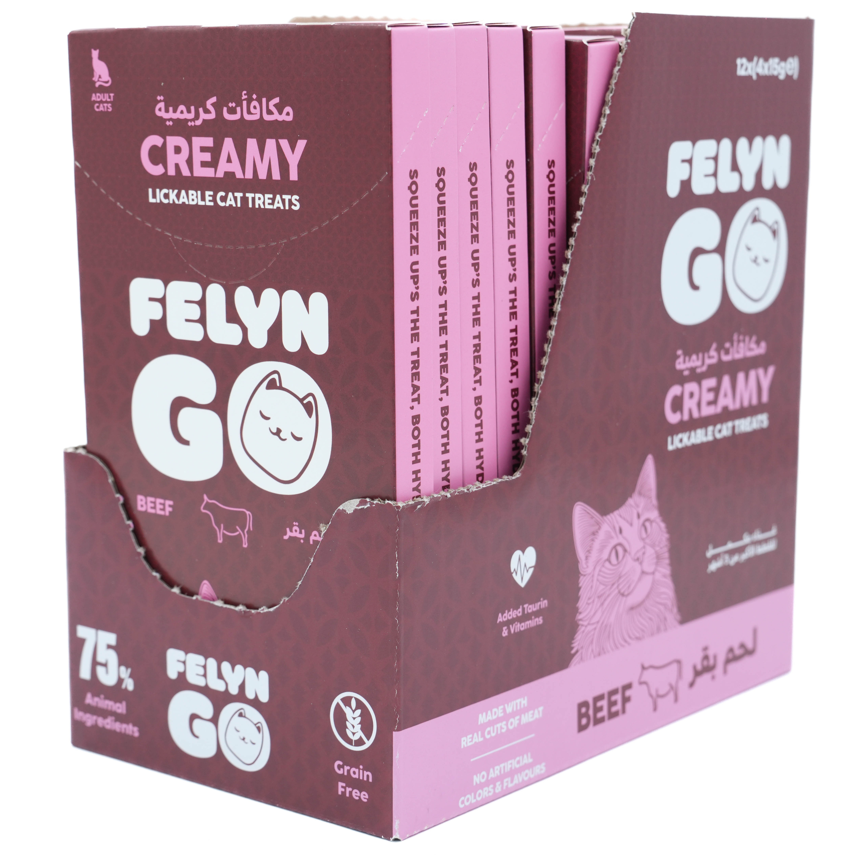 Felyn Go Creamy Lickable Beef Treats 4x15g