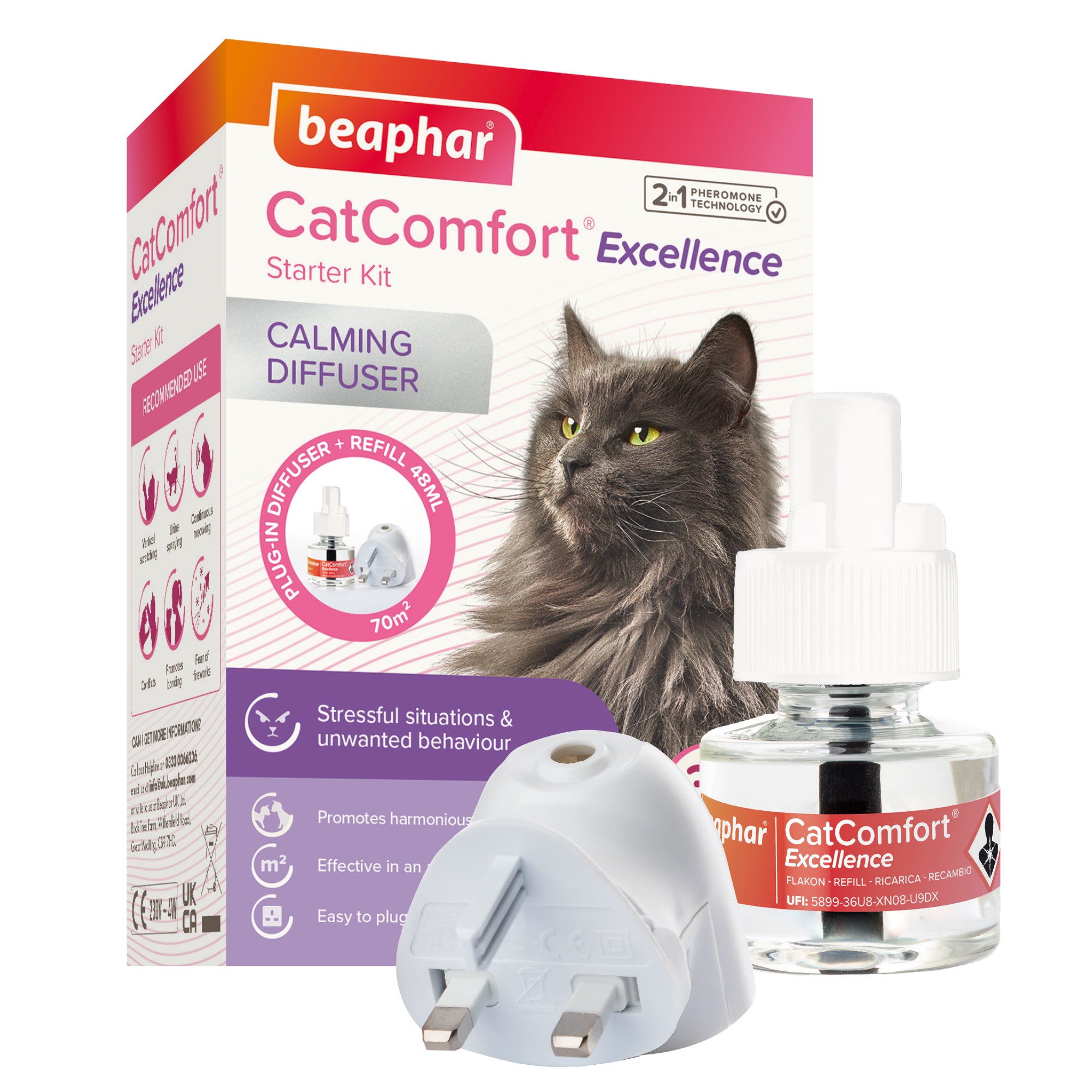 Beaphar CatComfort Calming Diffuser (UK Plug) – Stress & Behavior Support with plug