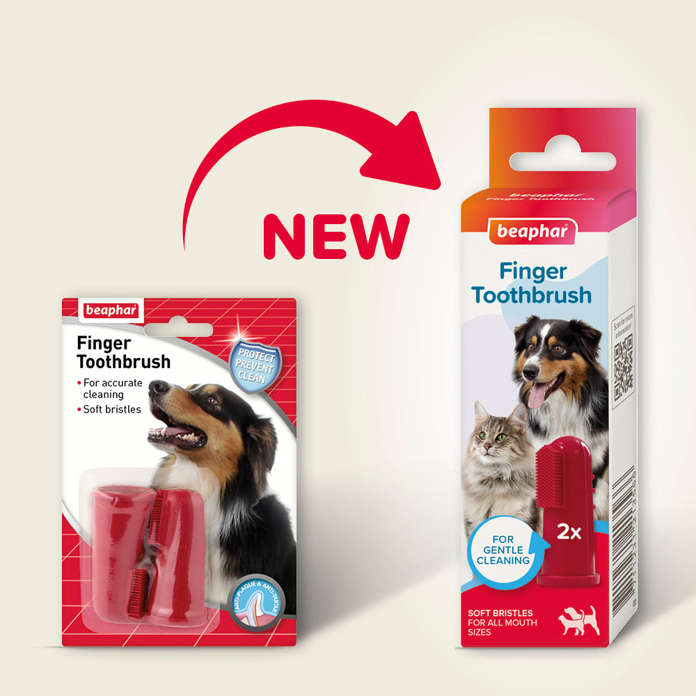Beaphar Finger Toothbrush for Dogs & Cats (silicone) new look