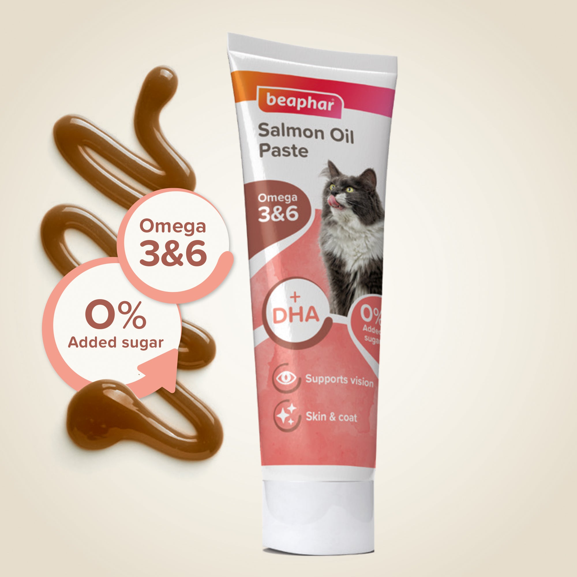 Beaphar Salmon Oil Paste for Cats 100g – Skin & Coat Support texture