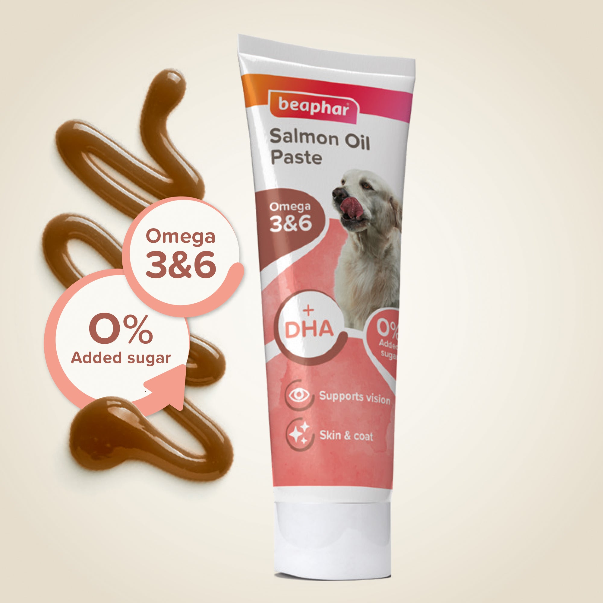 Beaphar Salmon Oil Paste for Dogs – Skin & Joint Support 100g texture