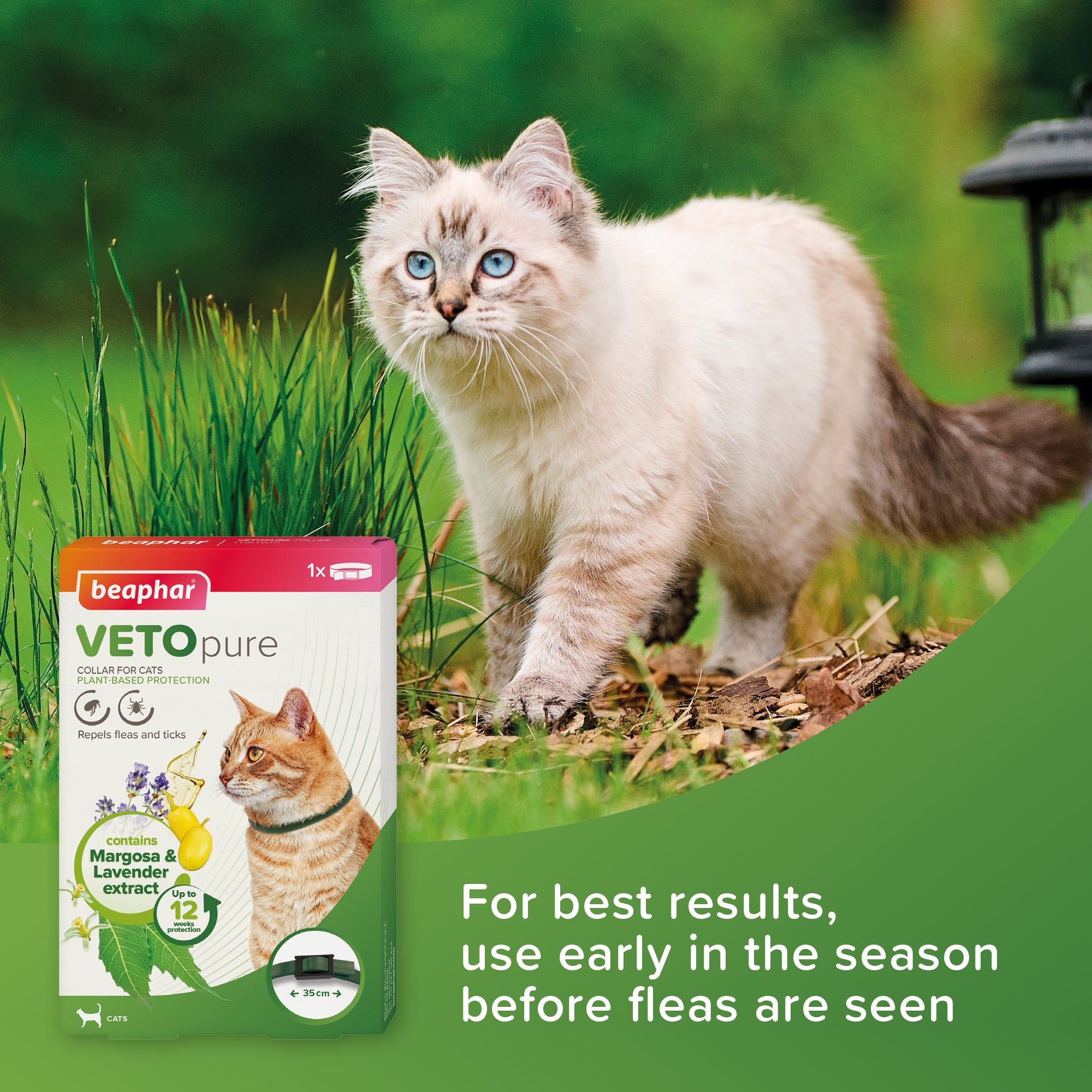 Beaphar VETOpure Flea & Tick Collar for Cats 35 cm how to use
