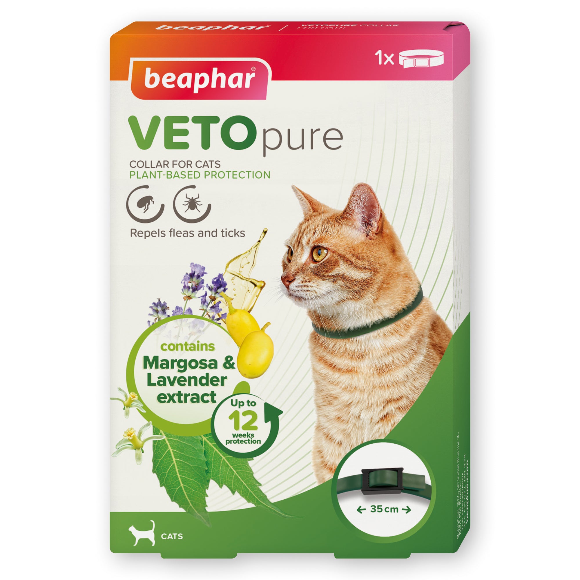 Beaphar VETOpure Flea & Tick Collar for Cats 35 cm main