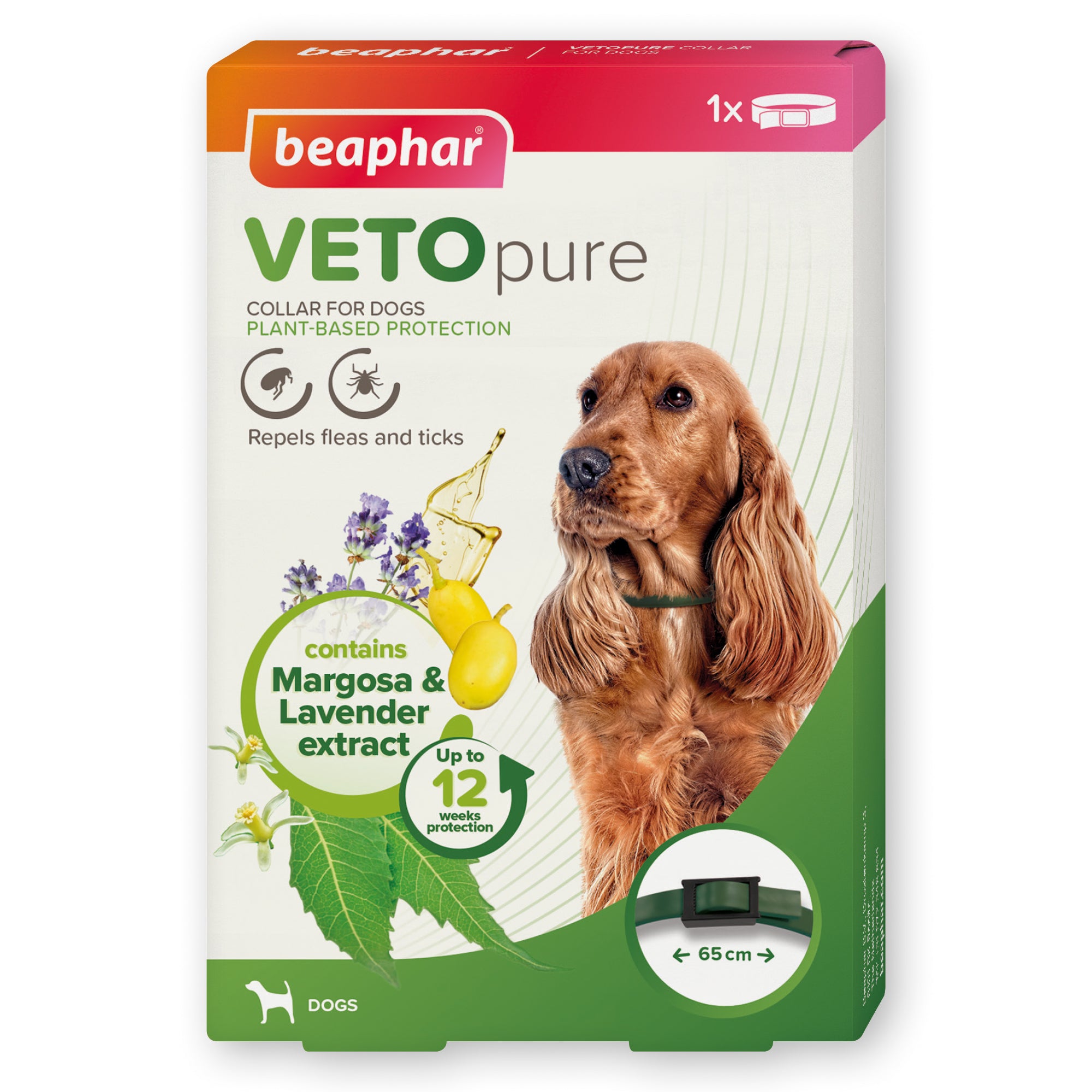 Beaphar VETOpure Flea & Tick Collar for Dogs 65 cm