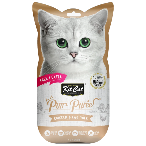 Kit Cat Puree Chicken & Egg Yolk (5x15g)