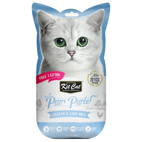 Kit Cat Puree Chicken & Goat Milk (5x15g)