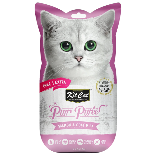 Kit Cat Puree Salmon & Goat Milk (5x15g)