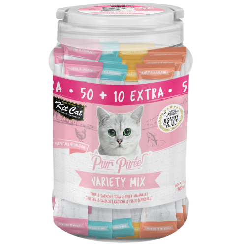 Kit Cat Puree Value Variety Mix Treat 60x15g