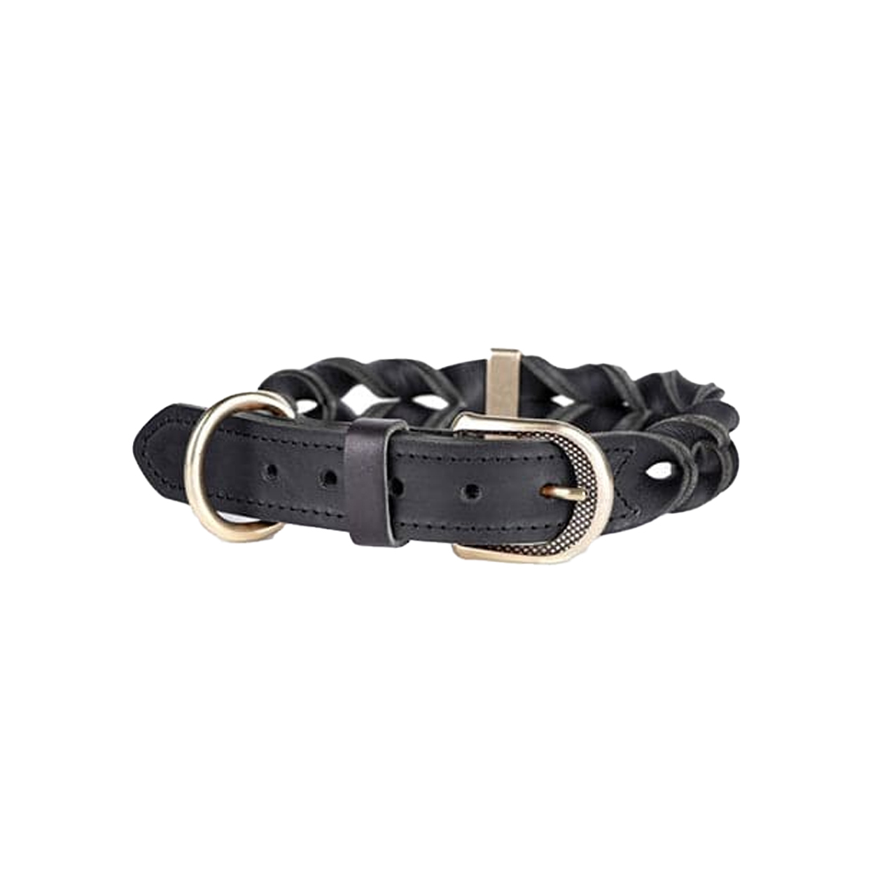 mf ascot collar leather black
