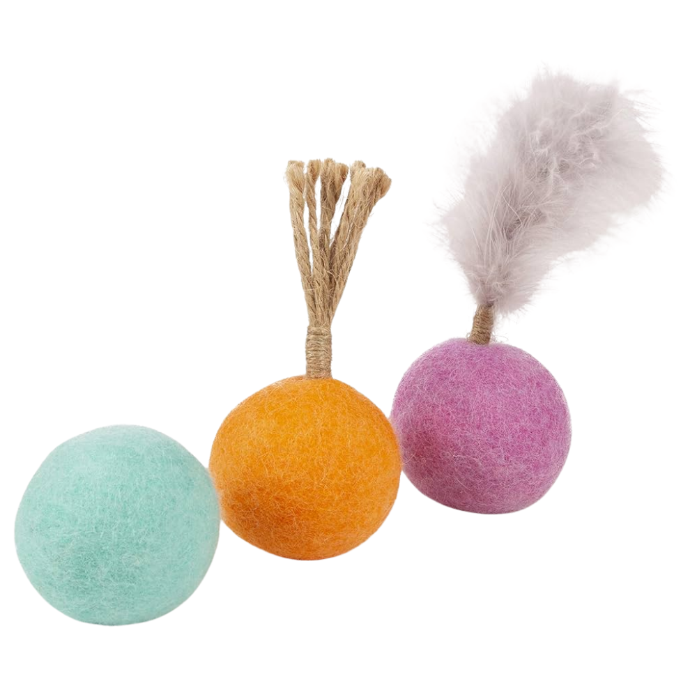 PetLinks Wacky Woolies 3 felt balls Toy for Cats(40212 )