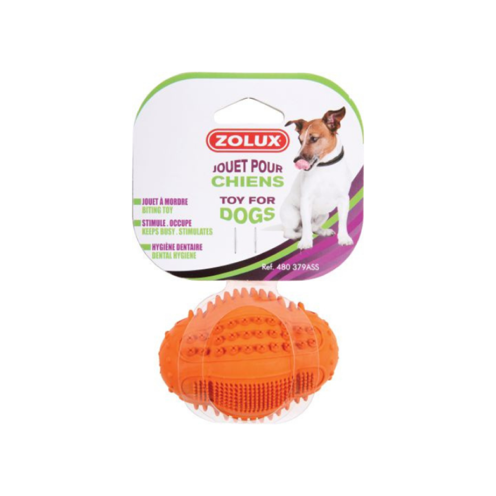 Zolux RUBBER TOY OVAL DENTAL BALL Mixed colors 6CM