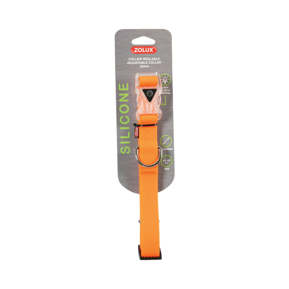 Zolux Silicone Adjustable Collar 25MM - Orange