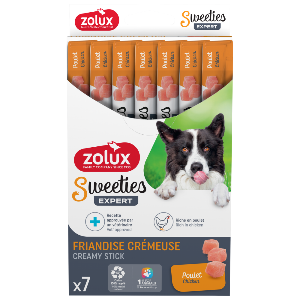 Zolux Sweeties Creamy Treats Chicken for Dogs 14gx7