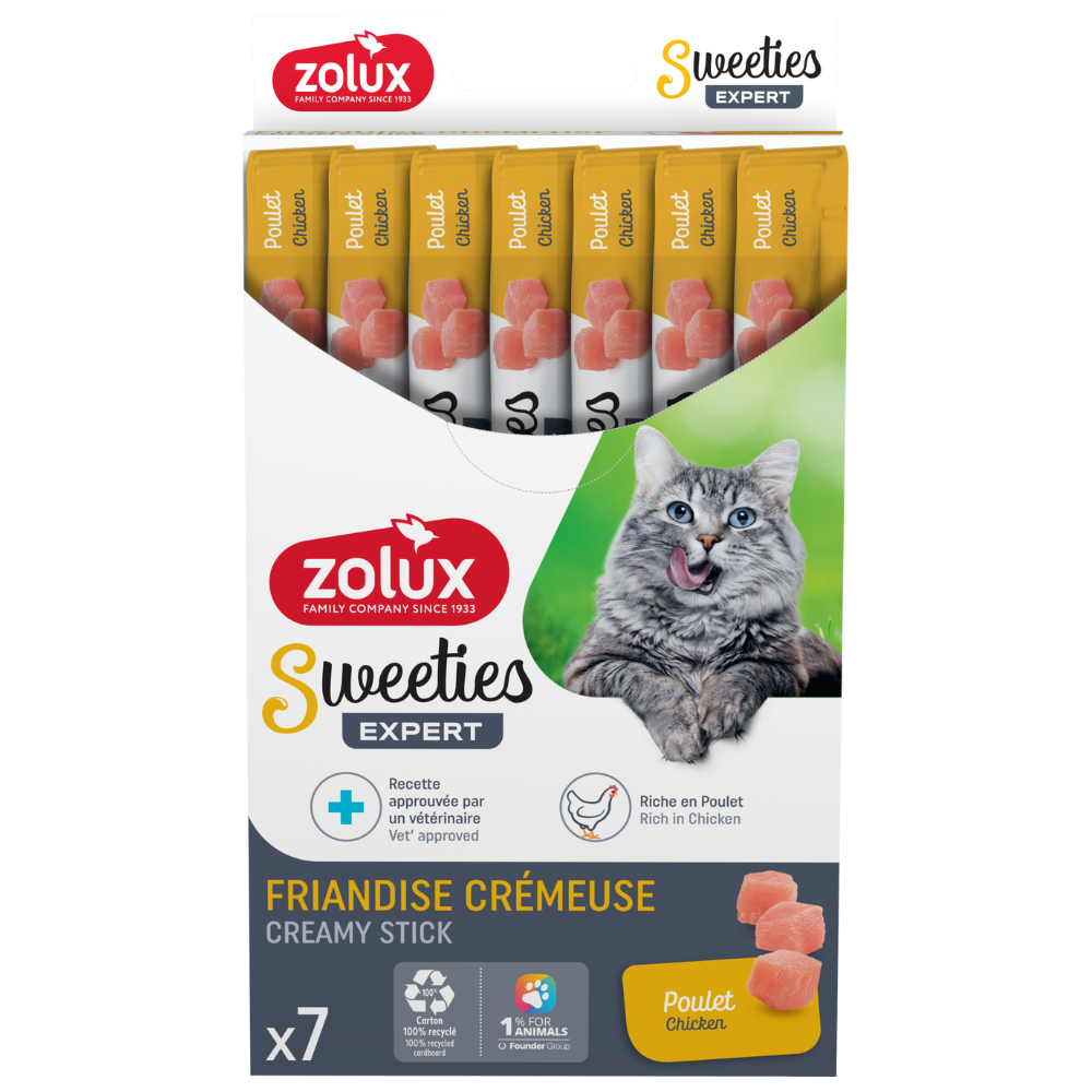 Zolux Sweeties Creamy Treats Chicken for Cats 14gx7