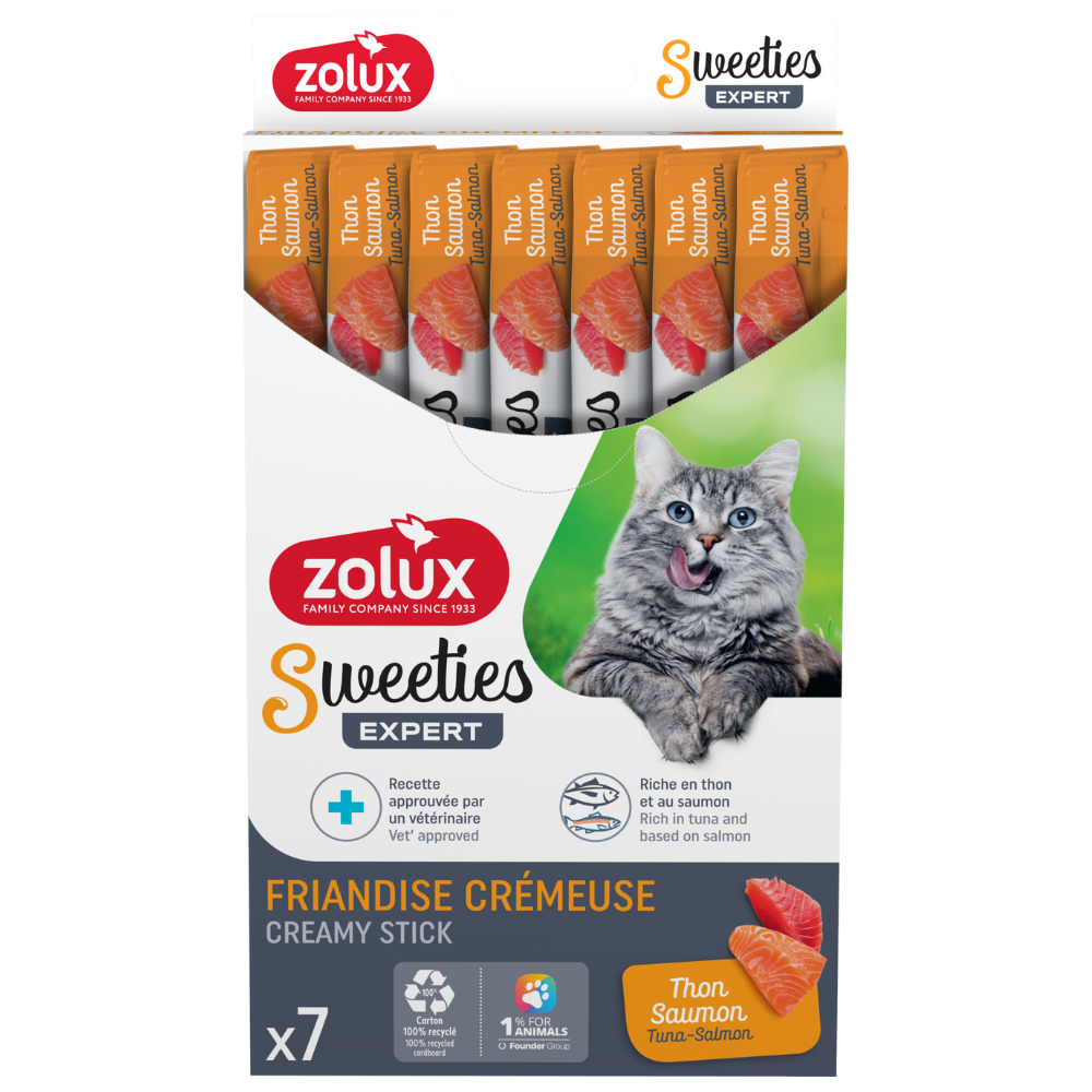Zolux Sweeties Creamy Treats Tuna & Salmon for Cats 14gx7