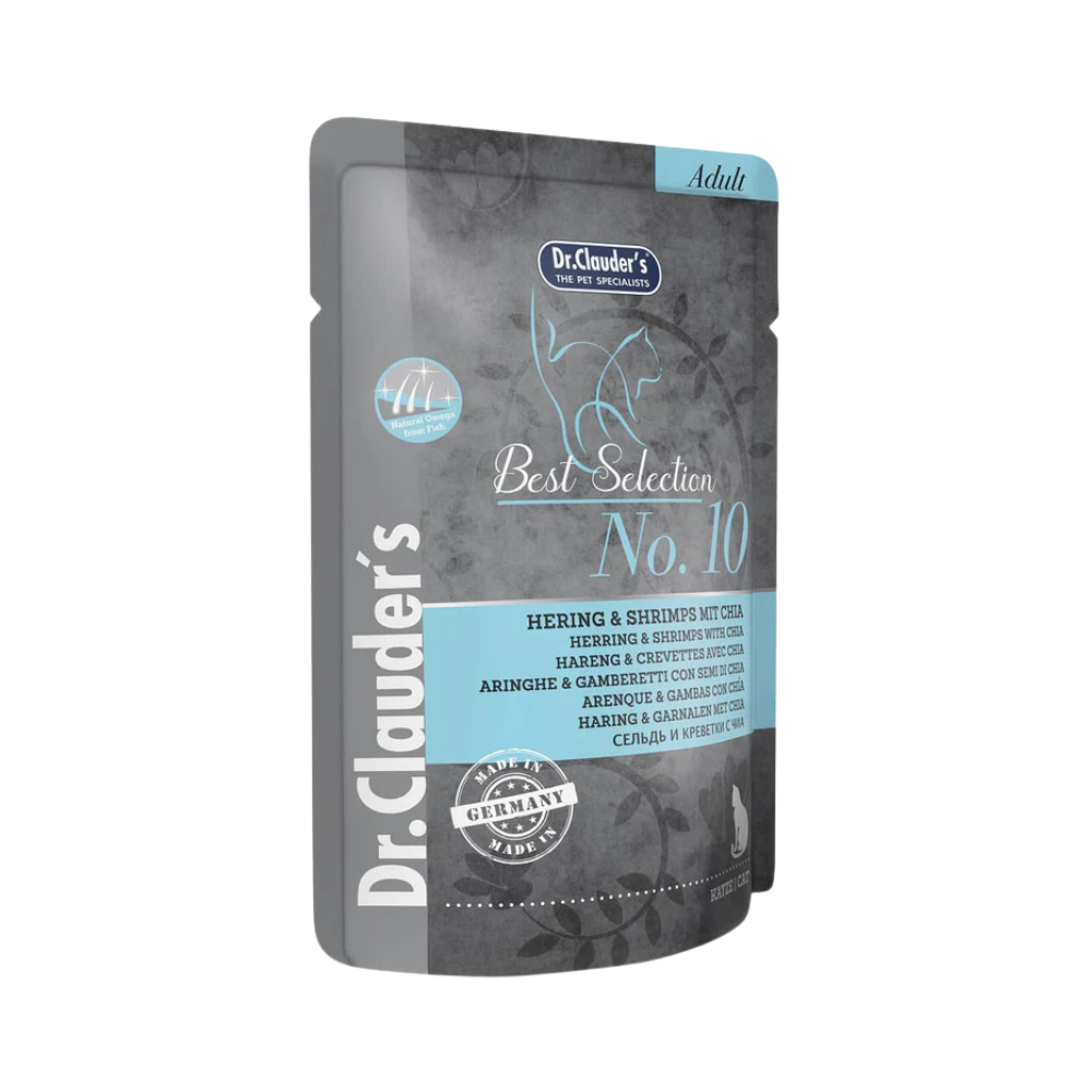 Dr.Clauders Best Selection No 10 Pouch Herring & Shrimp with Chia for Cats 85g