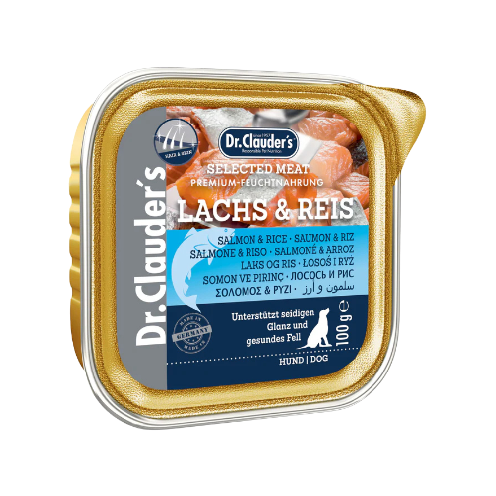 Dr.Clauders Selected Meat Bowls Salmon & Rice for Dogs 100g