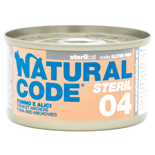 Natural Code ST04 Cans Tuna & Anchovies for Cats 85g