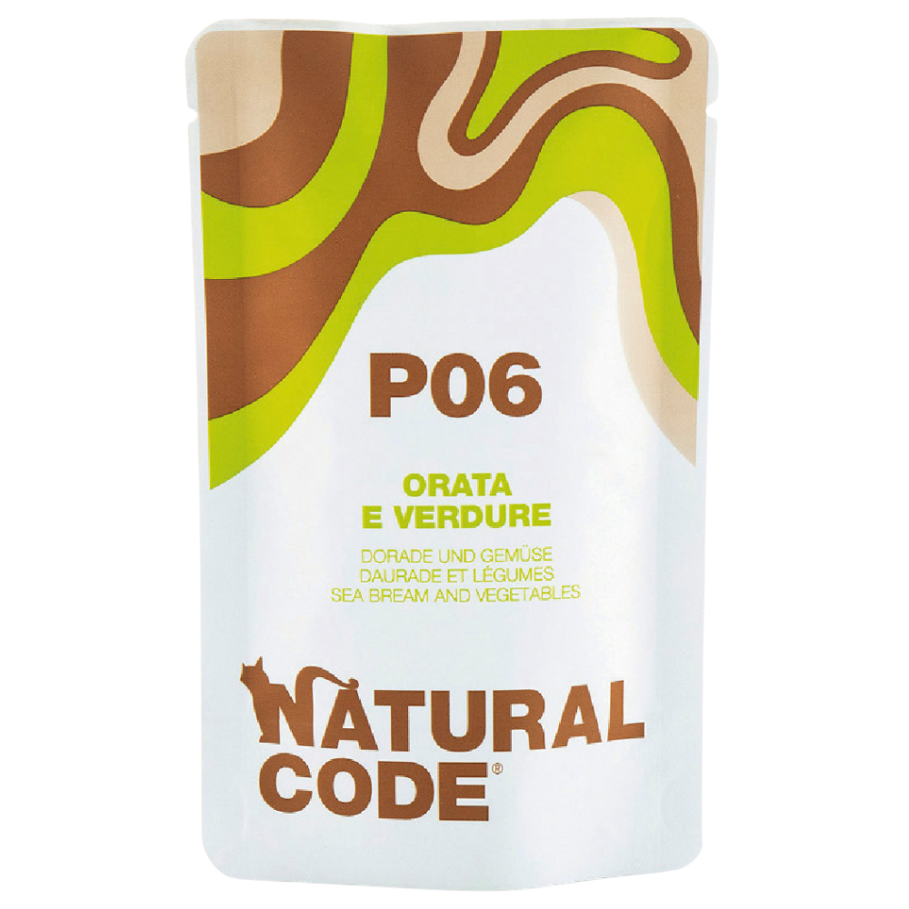 Natural Code P06 Pouch Sea Bream & Vegetables for Cats 70g