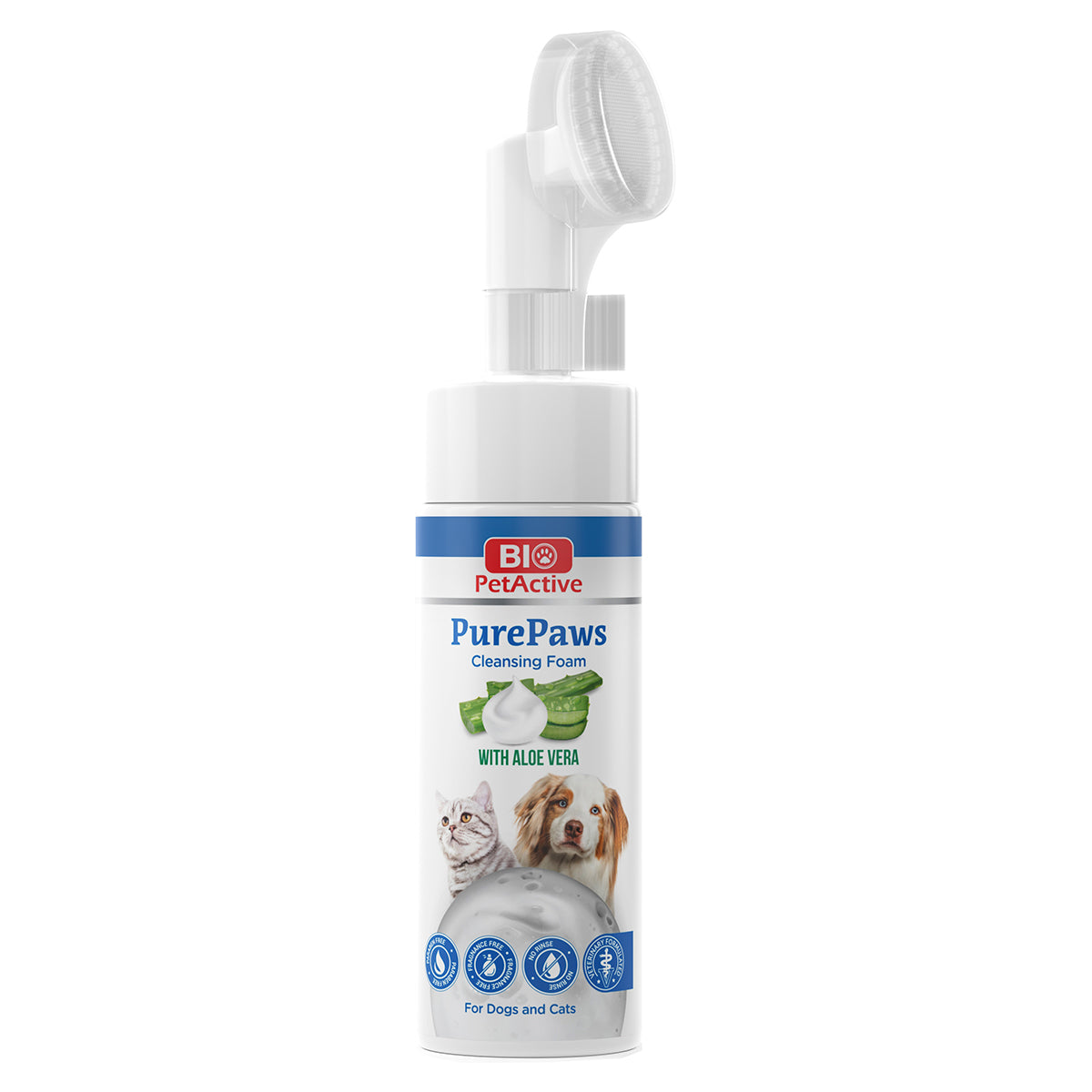 bio petactive purepaws cleansing foam for cats and dogs